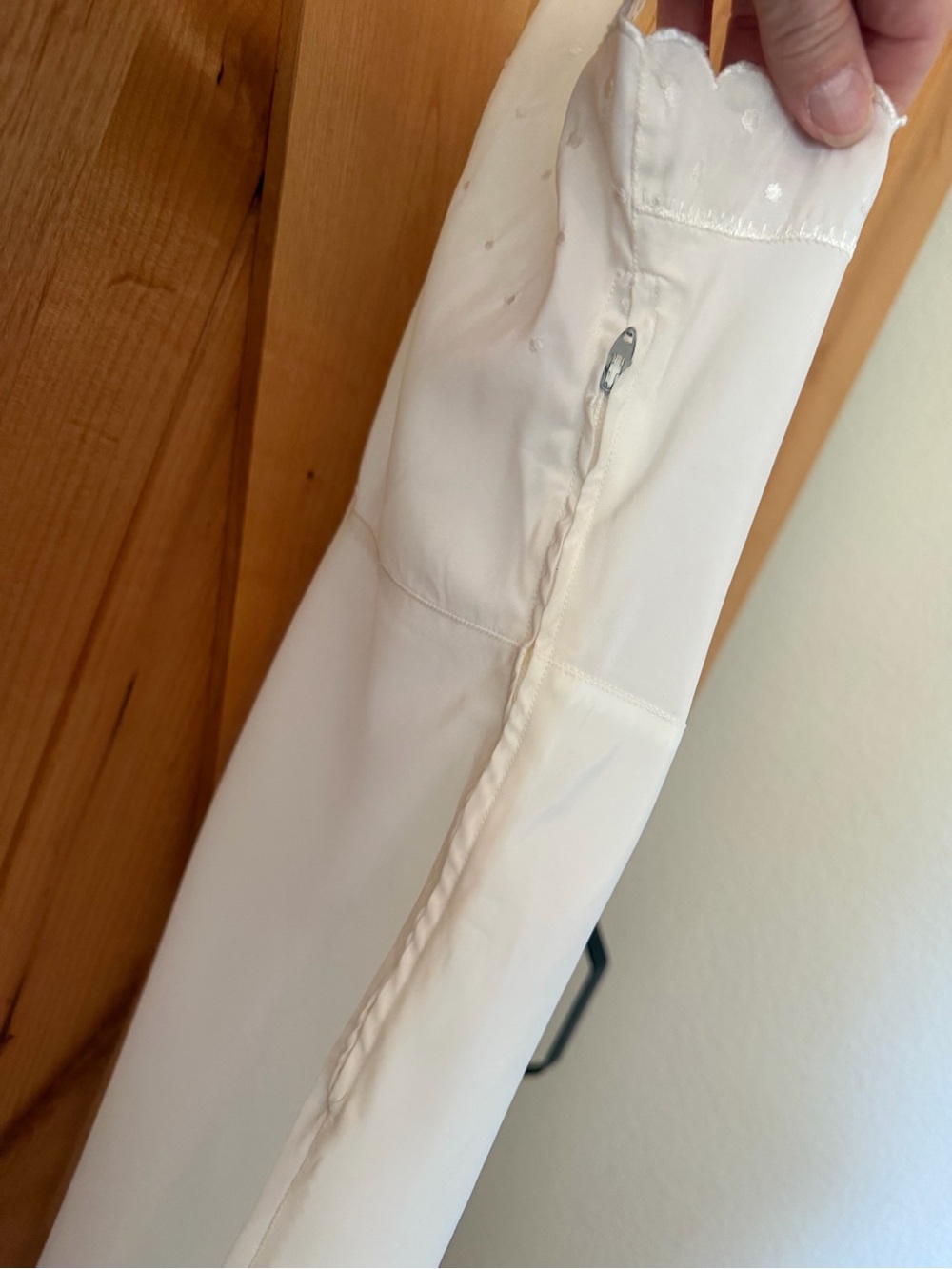 Vintage 1950s Barbizon Candie Tafredda Slip Dress Ivory Scalloped Coquette, L - Picture 13 of 16